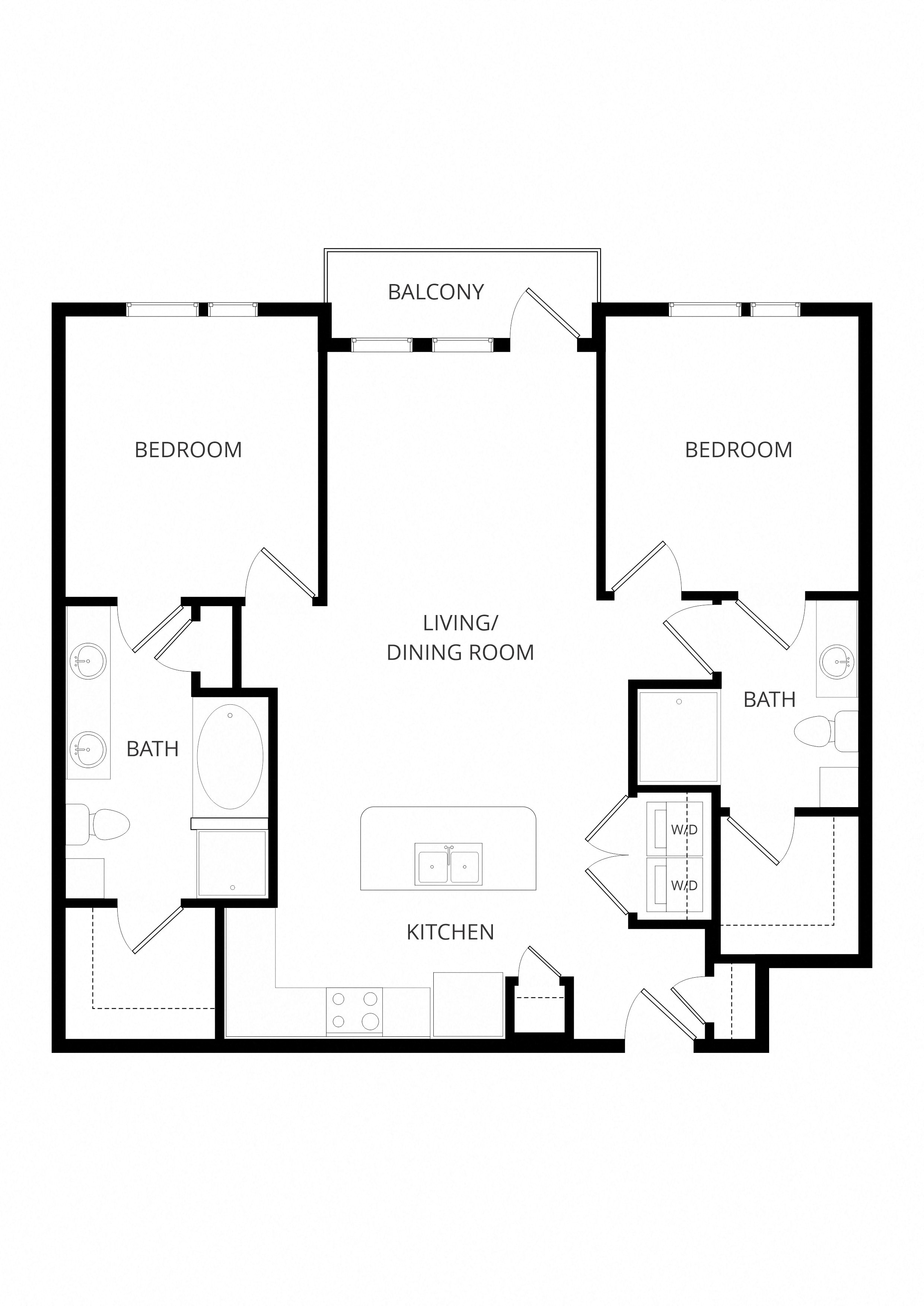 B2_TwoBedroom floor plan